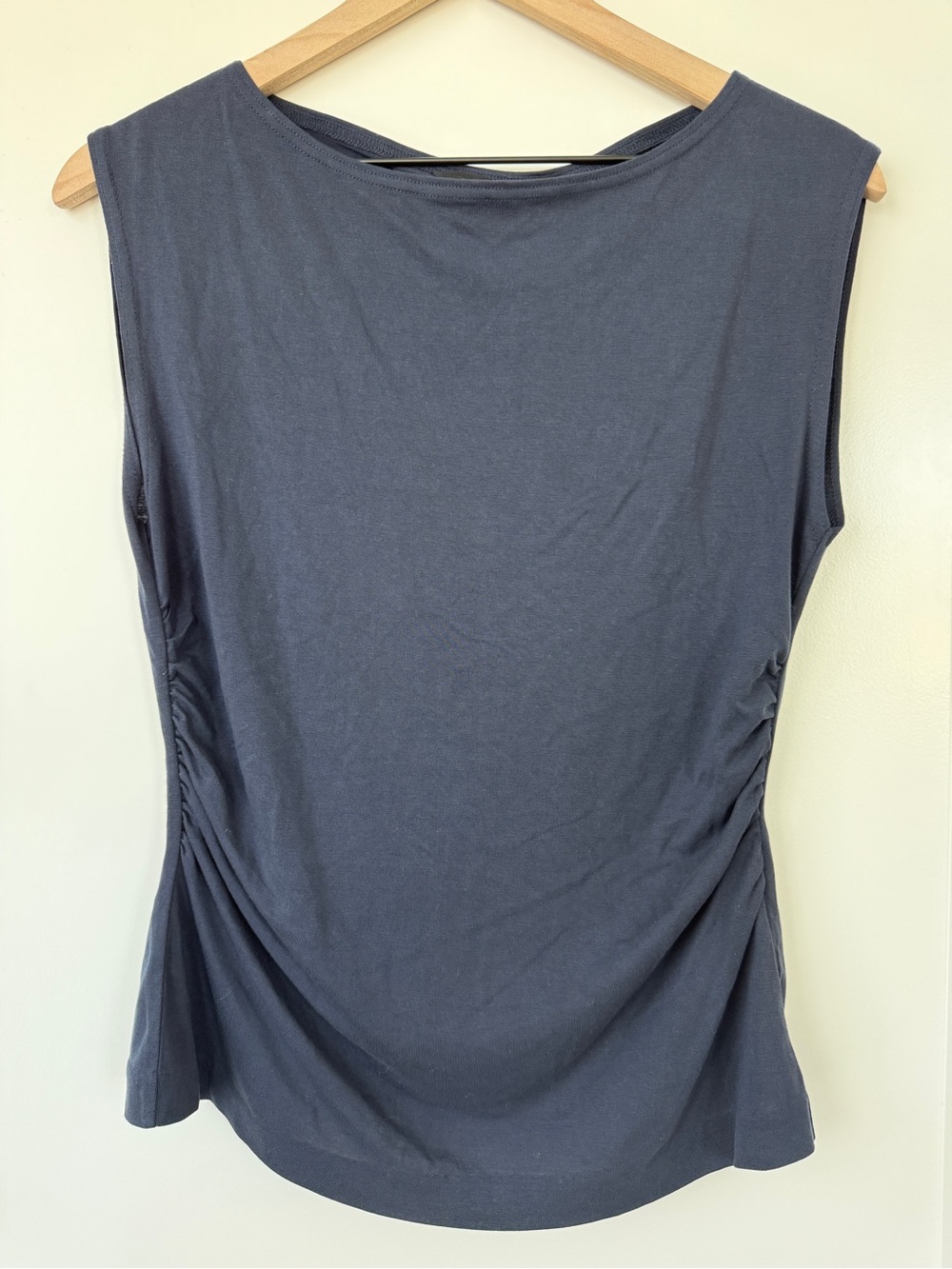 Club Monaco Ruched Knit Top, Navy